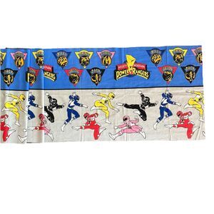 Vtg 90s Power Rangers Fabric Panel Remnant Saban Crafting Material 88" x 24"
